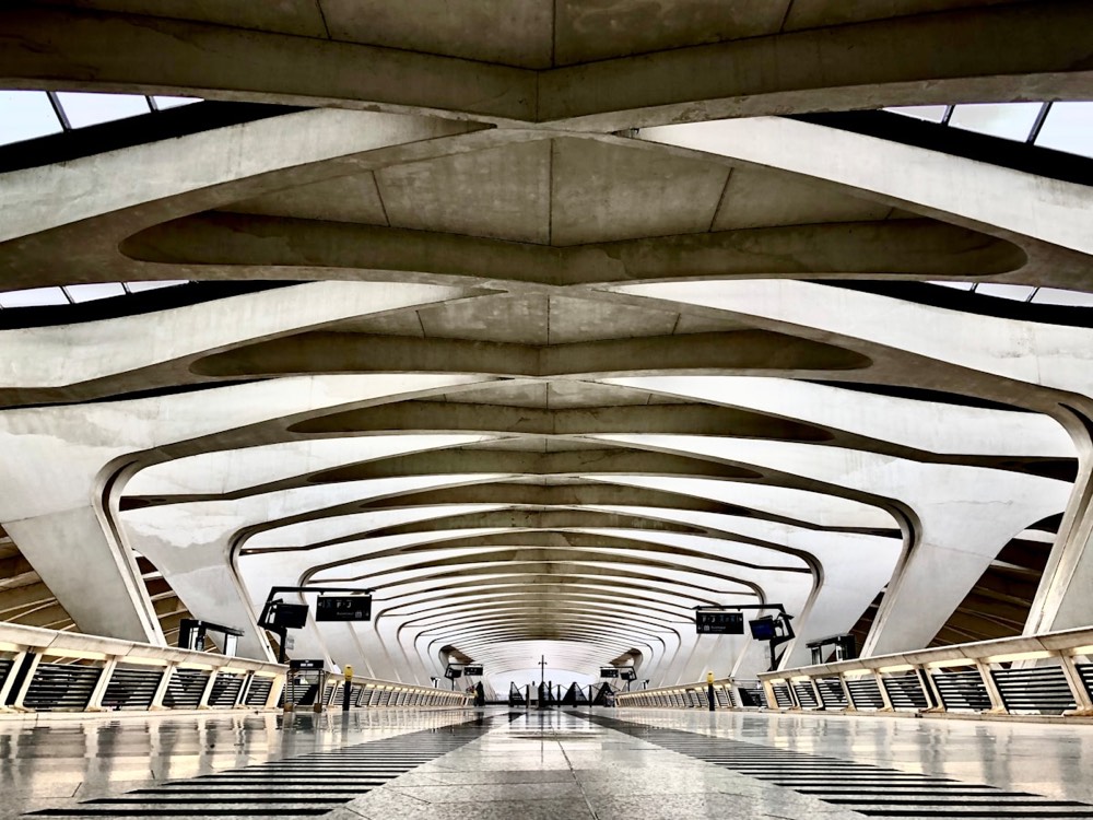 Concourse of a modern railway station